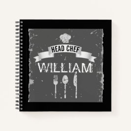 Personalisiertes cooles Graue Koch Rezept Buch für