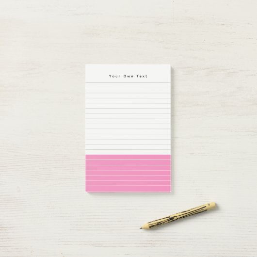 Personalisiertes Cooles Minimalistisch-rosa Notepa Post-it Klebezettel (Auf Schreibtisch)