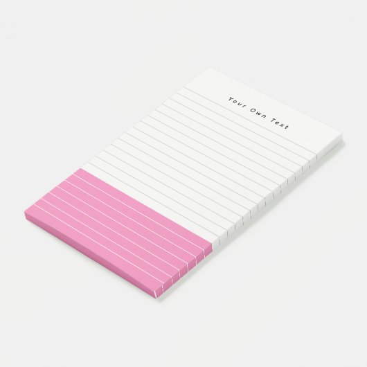 Personalisiertes Cooles Minimalistisch-rosa Notepa Post-it Klebezettel (angewinkelt)