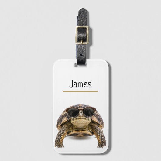 Personalisiertes Cooles Schildkröten-Gepäck Name Gepäckanhänger (Vorderseite Vertikal)