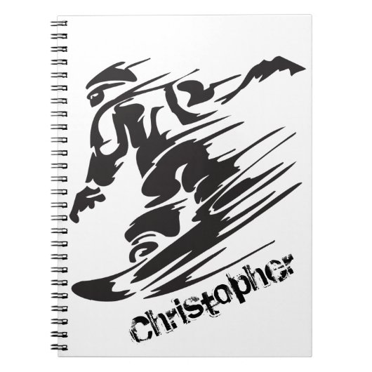 Personalisiertes Cooles Snowboarding Mountain Note Notizblock (Vorderseite)