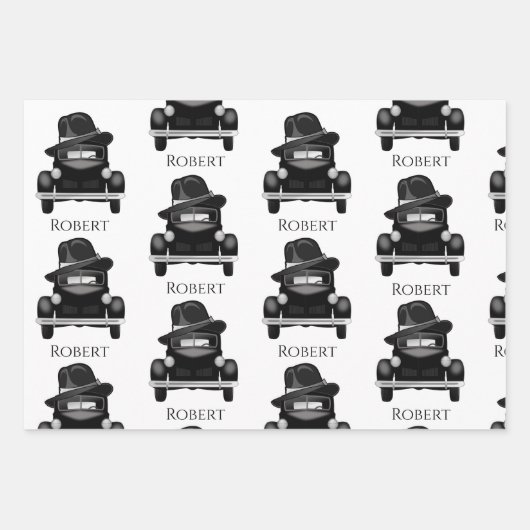 Personalisiertes cooles und klassisches Auto Geschenkpapier Set (Vorderseite 3)