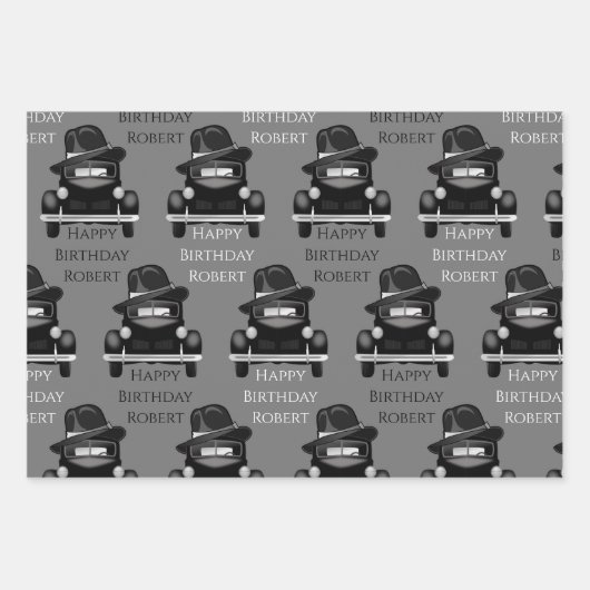 Personalisiertes cooles und klassisches Auto Geschenkpapier Set (Vorderseite)