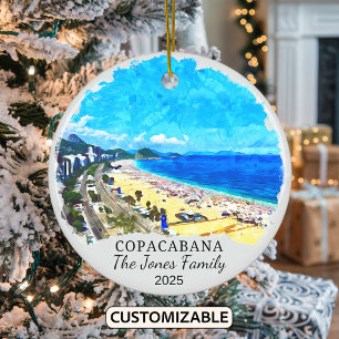 Personalisiertes Copacabana-Ornament, Rio de Janei Keramik Ornament