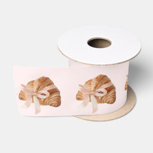 Personalisiertes Coquette-Croissant-Rosafarbenes B Satinband