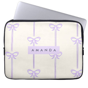 Personalisiertes Coquette Pastell-Lavendel-Schleif Laptopschutzhülle