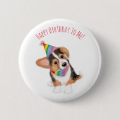 Personalisiertes Corgi-Welpen-Abzeichen Button (Vorderseite)