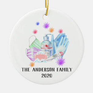 Personalisiertes Coronavirus 2020 Covid Weihnachte Keramik Ornament