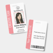 Personalisiertes Corporate Employee ID-Abzeichen P Ausweis (Front & Back)