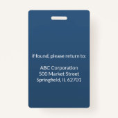 Personalisiertes Corporate Employee ID Vertikales  Ausweis (Rückseite)