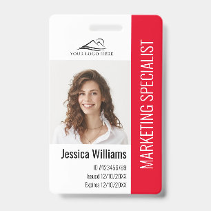 Personalisiertes Corporate Employee Staff Red ID A Ausweis