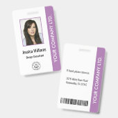 Personalisiertes Corporate Mitarbeiter-ID-Abzeiche Ausweis (Front & Back)