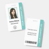 Personalisiertes Corporate Mitarbeiter-ID-Abzeiche Ausweis (Front & Back)