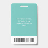 Personalisiertes Corporate Mitarbeiter-ID-Abzeiche Ausweis (Back)