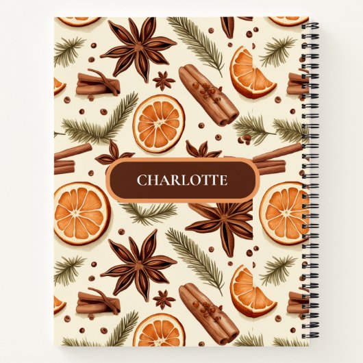 Personalisiertes Cosy Spice Notebook Notizblock (Rückseite)
