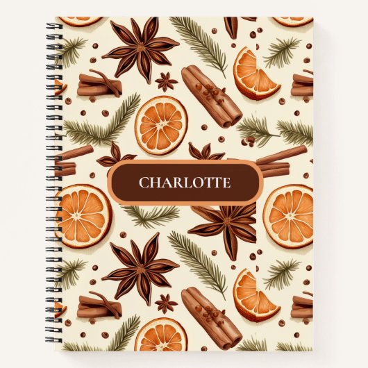 Personalisiertes Cosy Spice Notebook Notizblock (Vorderseite)