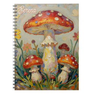 Personalisiertes Cottage Core Pilz-Design  Notizblock