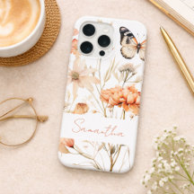 Personalisiertes Cottagecore-Blumen- und Schmetter