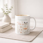 Personalisiertes Cottagecore Wildblume Kaffeetasse