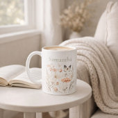 Personalisiertes Cottagecore Wildblume Kaffeetasse