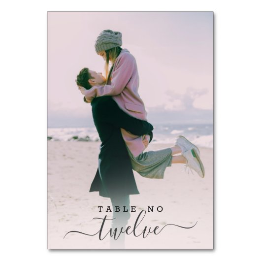 Personalisiertes Couple-Foto-Handschrift Tischnummer (Rückseite)