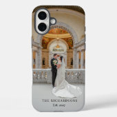 Personalisiertes Couple-Foto mit Name & Year Weddi Case-Mate iPhone Hülle (Rückseite)