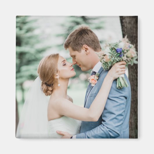 Personalisiertes Couple Wedding Foto Custom Magnet (Vorne)