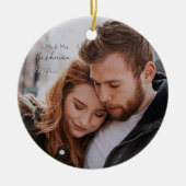 Personalisiertes Couple Weihnachts-Foto Keramik Ornament (Vorne)