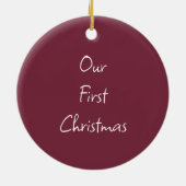 Personalisiertes Couple Weihnachts-Foto Keramik Ornament (Hinten)