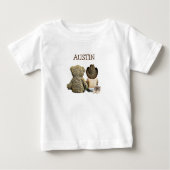 Personalisiertes Cowboy und Teddy Bear Baby T-Shir Baby T-shirt (Vorderseite)