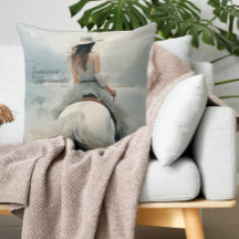 Personalisiertes Cowgirl Beach Kissen Sondergesche