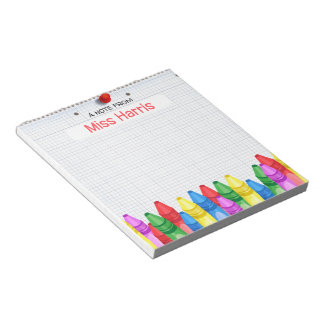 Personalisiertes Crayon-Lehrer-Notepad Notizblock