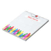Personalisiertes Crayon-Lehrer-Notepad Notizblock (Rotiert)