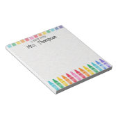 Personalisiertes Crayon Lehrer's Rainbow Niedlich Notizblock (angewinkelt)