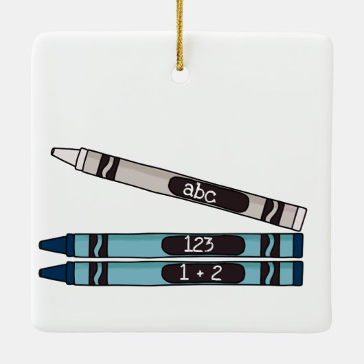 Personalisiertes Crayon School Year Ornament (Rückseite)
