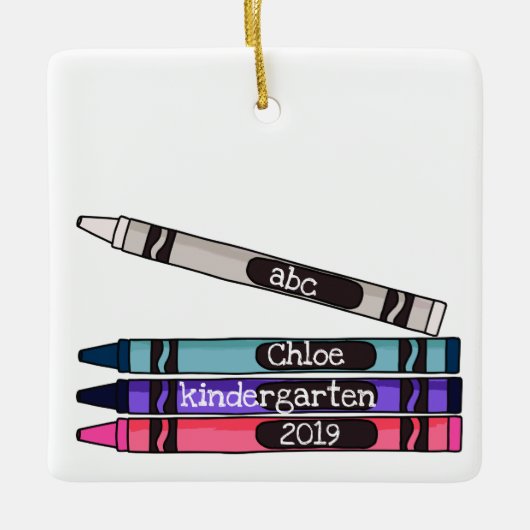 Personalisiertes Crayon School Year Ornament (Vorderseite)