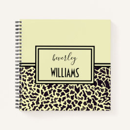 Personalisiertes Cream Leopard SpiralNotebook Notizblock