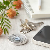 Personalisiertes Cream Rotary Phone Schlüsselanhänger (Seite)