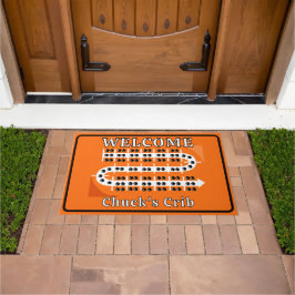 Personalisiertes Cribbage-Board Orange Willkommen Fußmatte