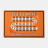 Personalisiertes Cribbage-Board Orange Willkommen Fußmatte (Vorderseite)