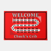 Personalisiertes Cribbage-Board Roter Willkommen-K Fußmatte (Vorderseite)