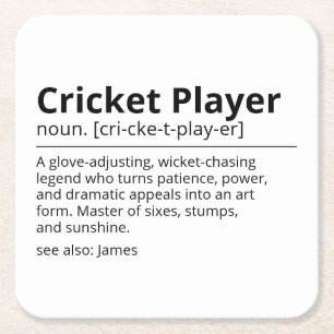 Personalisiertes Cricket-Spieler-Geschenk Unterset Rechteckiger Pappuntersetzer