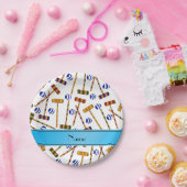 Personalisiertes Croquet-Muster Pappteller (Party)