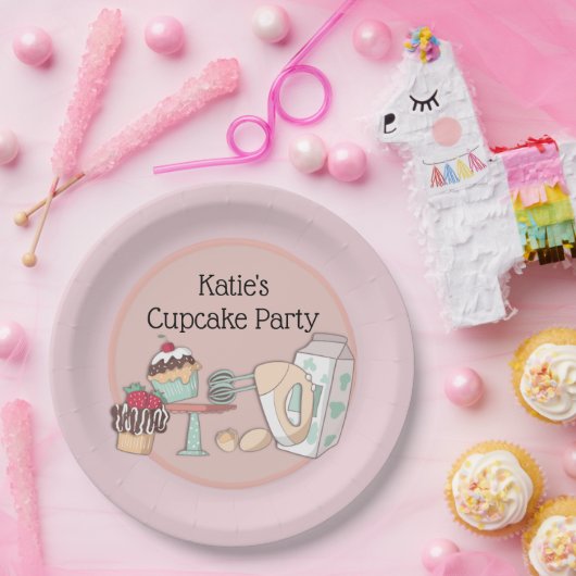 Personalisiertes Cupcake Backen Party Pappteller (Party)