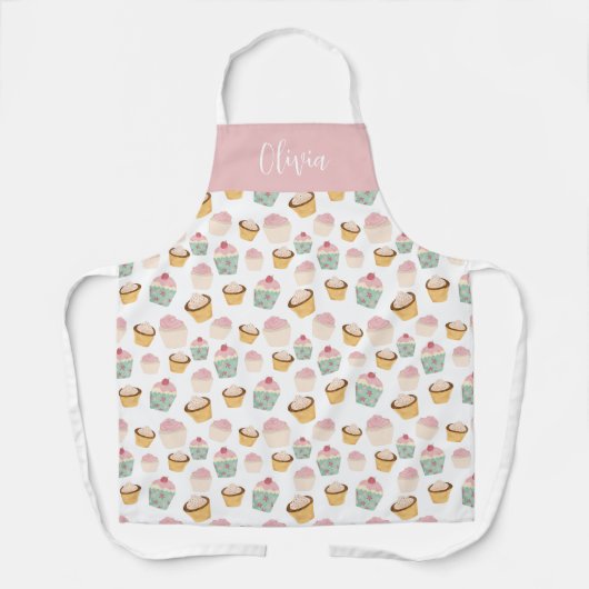 Personalisiertes Cupcake-Muster Schürze (Vorderseite)