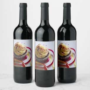 Personalisiertes Cupcake Weinetikett