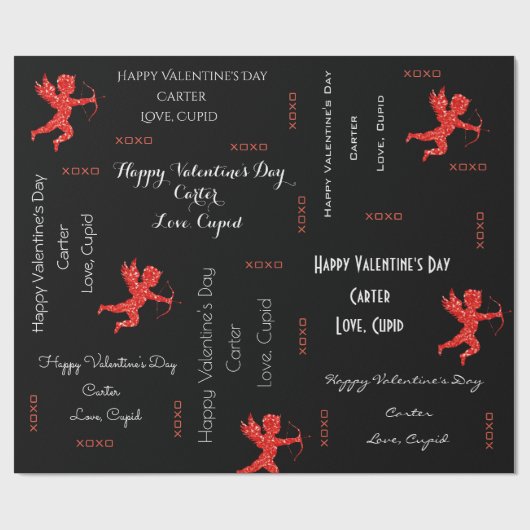 Personalisiertes Cupid Valentin Geschenkpapier (Flach)