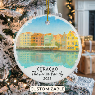 Personalisiertes Curaçao-Ornament, Curacao Keramik Ornament