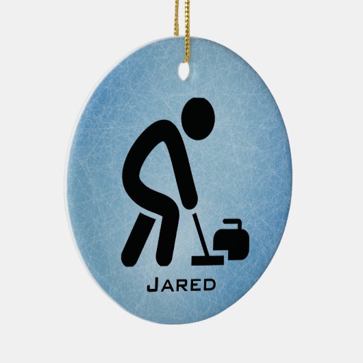 Personalisiertes Curling Keramik Ornament (Rechts)