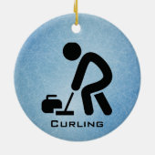 Personalisiertes Curling Keramik Ornament (Hinten)